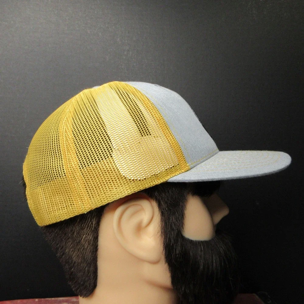 Richardson 112FP Joe's Since 1930 Trucker Hat Grey Yellow Snapback Cap